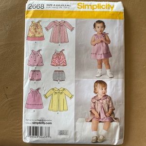 New Simplicity Little Girls Dress Patterns, uncut Size A-XXS,XS,S,M,L